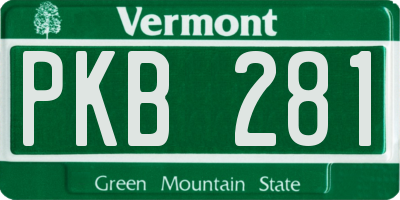VT license plate PKB281