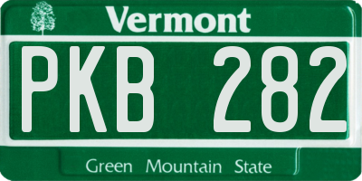 VT license plate PKB282