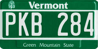 VT license plate PKB284