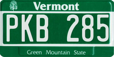 VT license plate PKB285