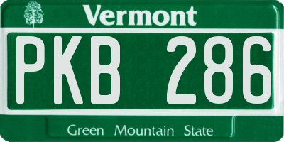 VT license plate PKB286