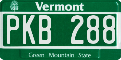 VT license plate PKB288