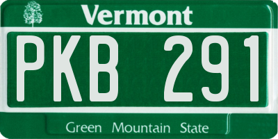 VT license plate PKB291