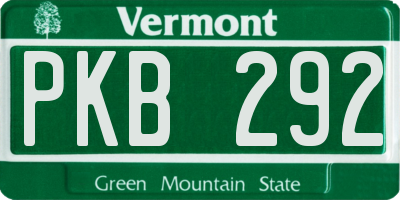 VT license plate PKB292