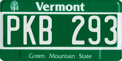 VT license plate PKB293