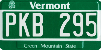 VT license plate PKB295