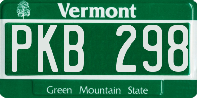 VT license plate PKB298