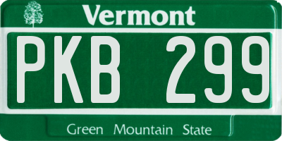 VT license plate PKB299