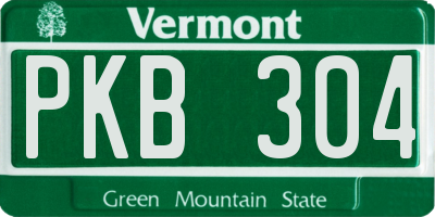 VT license plate PKB304
