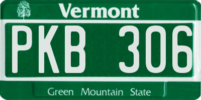 VT license plate PKB306