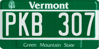 VT license plate PKB307