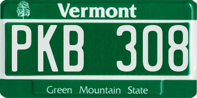 VT license plate PKB308