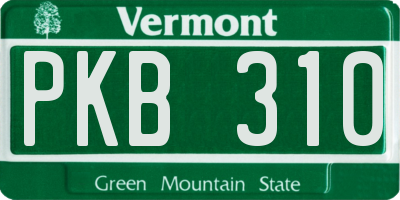 VT license plate PKB310