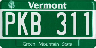 VT license plate PKB311