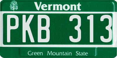 VT license plate PKB313