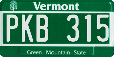 VT license plate PKB315