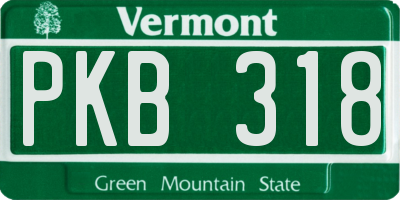 VT license plate PKB318