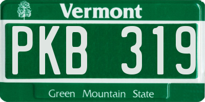 VT license plate PKB319