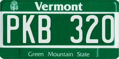 VT license plate PKB320