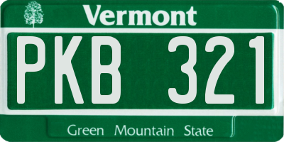 VT license plate PKB321