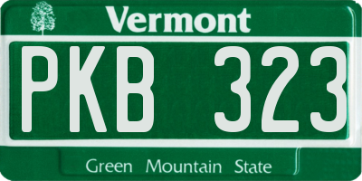 VT license plate PKB323