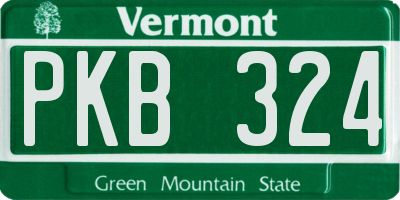 VT license plate PKB324