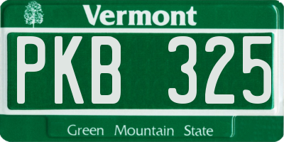 VT license plate PKB325