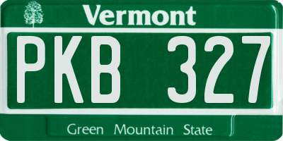VT license plate PKB327