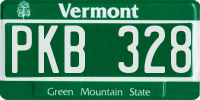 VT license plate PKB328
