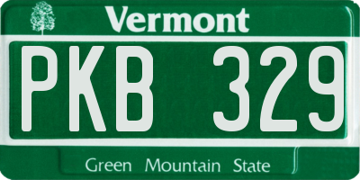 VT license plate PKB329