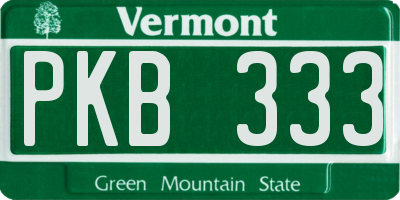 VT license plate PKB333
