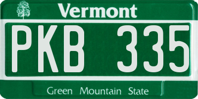 VT license plate PKB335