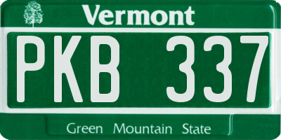 VT license plate PKB337