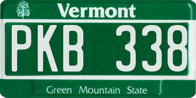 VT license plate PKB338