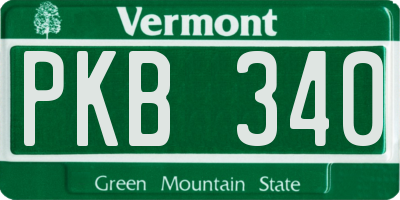 VT license plate PKB340