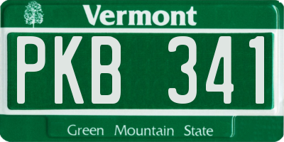 VT license plate PKB341