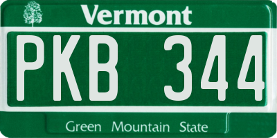 VT license plate PKB344