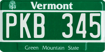 VT license plate PKB345