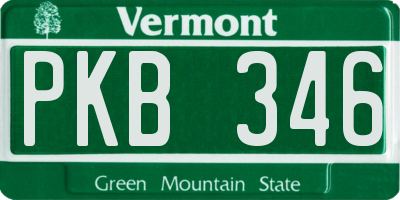 VT license plate PKB346