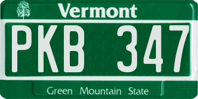 VT license plate PKB347