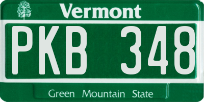 VT license plate PKB348
