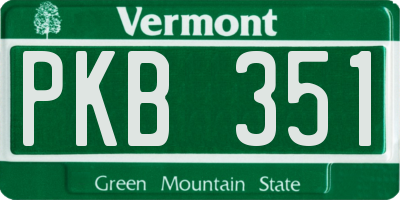 VT license plate PKB351