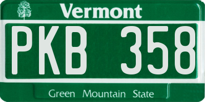 VT license plate PKB358