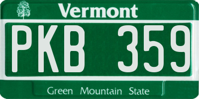 VT license plate PKB359