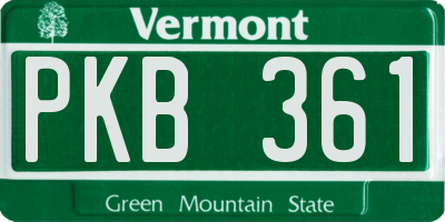VT license plate PKB361
