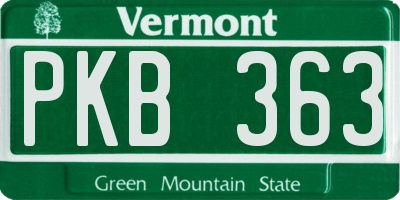 VT license plate PKB363