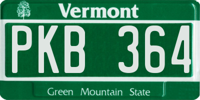 VT license plate PKB364