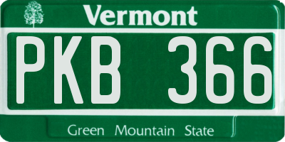 VT license plate PKB366