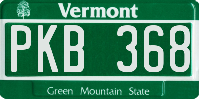 VT license plate PKB368