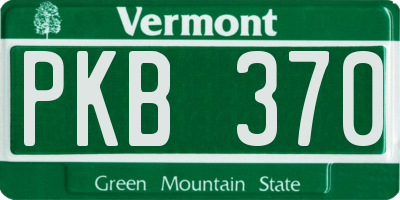 VT license plate PKB370